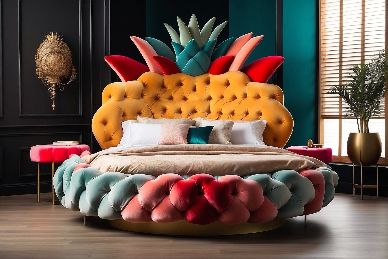 ai generated furniture, custom pineapple bed, the furniture app